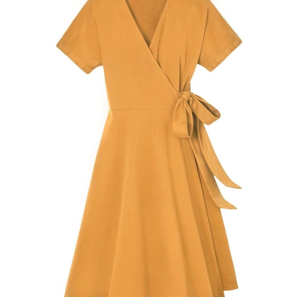 Mien Studios Kindred Wrap Dress in Vintage Mustard - Size Small
